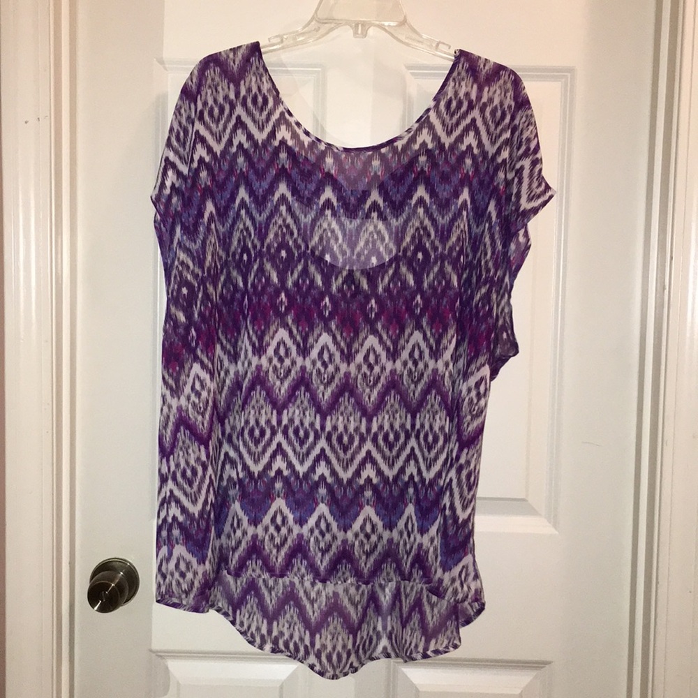 Purple and white shirt
